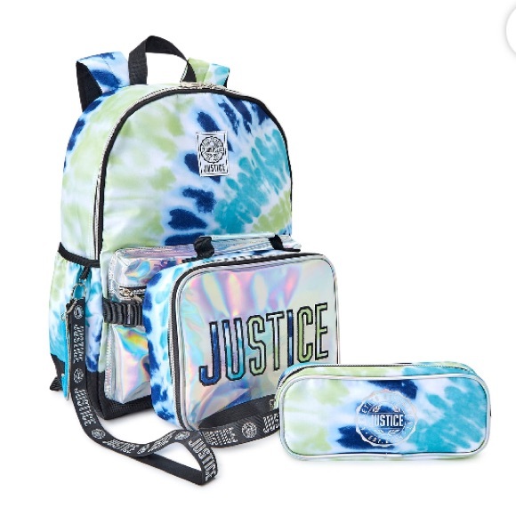 Justice Girls 17’’ BackPack 4Piece , Blue Tie Dye - Picture 2 of 8